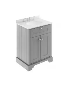 APS5502 600mm Cabinet & Marble Top (3TH) Storm Grey