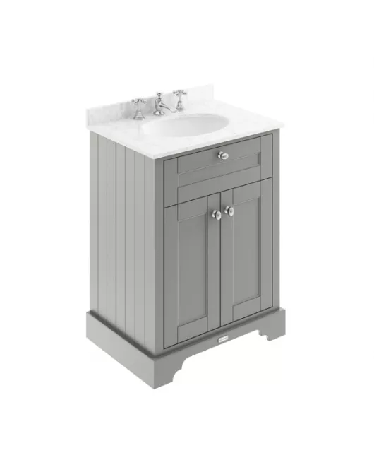 APS5512 600mm Cabinet & Marble Top (3TH) Storm Grey