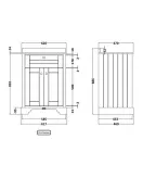 APS5517 600mm Cabinet & Marble Top (1TH) Storm Grey