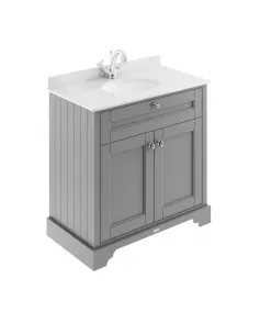 APS5528 800mm Cabinet & Marble Top (1TH) Storm Grey