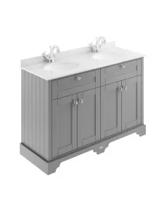APS5596 1200mm Cabinet & Double Marble Top (1TH) Storm Grey