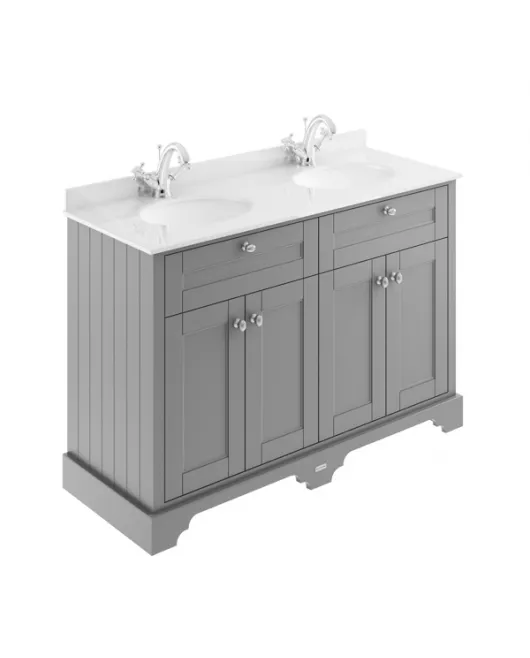 APS5596 1200mm Cabinet & Double Marble Top (1TH) Storm Grey