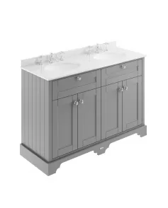 APS5604 1200mm Cabinet & Double Marble Top (3TH) Storm Grey