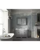 APS5604 1200mm Cabinet & Double Marble Top (3TH) Storm Grey