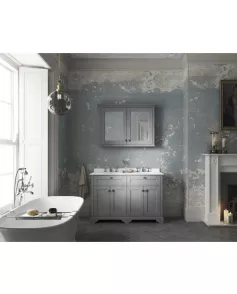 APS5604 1200mm Cabinet & Double Marble Top (3TH) Storm Grey
