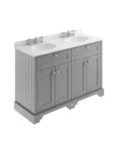 APS5614 1200mm Cabinet & Double Marble Top (3TH) Storm Grey