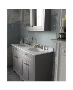 APS5614 1200mm Cabinet & Double Marble Top (3TH) Storm Grey