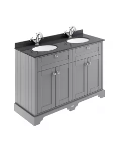 APS5619 1200mm Cabinet & Double Marble Top (1TH) Storm Grey