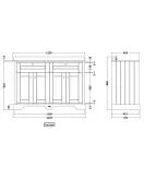 APS5621 1200mm Cabinet & Double Marble Top (1TH) Hunter Green
