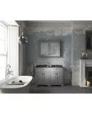 APS5624 1200mm Cabinet & Double Marble Top (3TH) Storm Grey