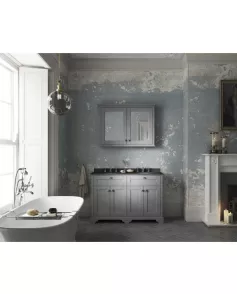 APS5624 1200mm Cabinet & Double Marble Top (3TH) Storm Grey