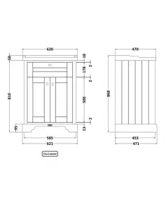 APS5631 600mm Cabinet & Basin (1TH) Hunter Green