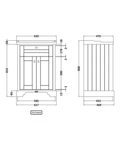 APS5636 600mm Cabinet & Basin (3TH) Hunter Green