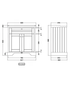 APS5646 800mm Cabinet & Basin (3TH) Hunter Green