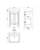 APS5666 595mm 2-Door Unit & Basin 2TH Storm Grey