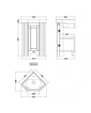 APS5697 Corner Cabinet & Basin Storm Grey