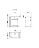 APS5701 515mm W/H 1-Door Unit & Basin 2TH Storm Grey