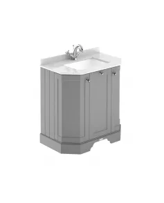 APS5716 750 3-Door Angled Unit & Marble Top 1TH Storm Grey