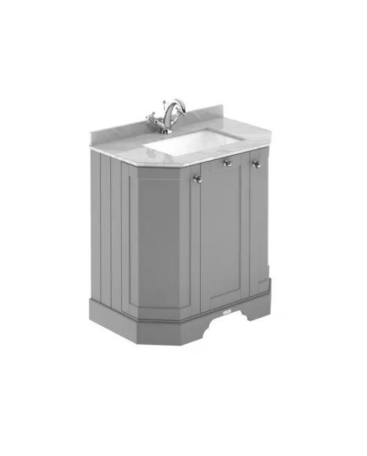 APS5721 750 3-Door Angled Unit & Marble Top 1TH Storm Grey