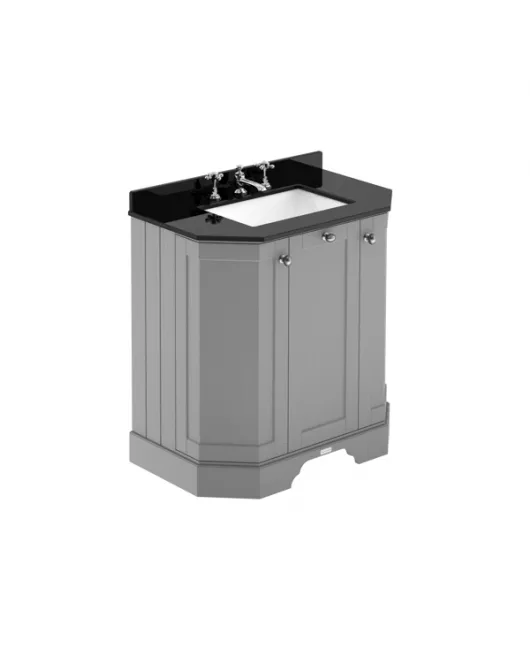 APS5726 750 3-Door Angled Unit & Marble Top 3TH Storm Grey