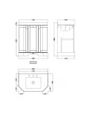 APS5730 750 3-Door Angled Unit & Marble Top 3TH Hunter Green