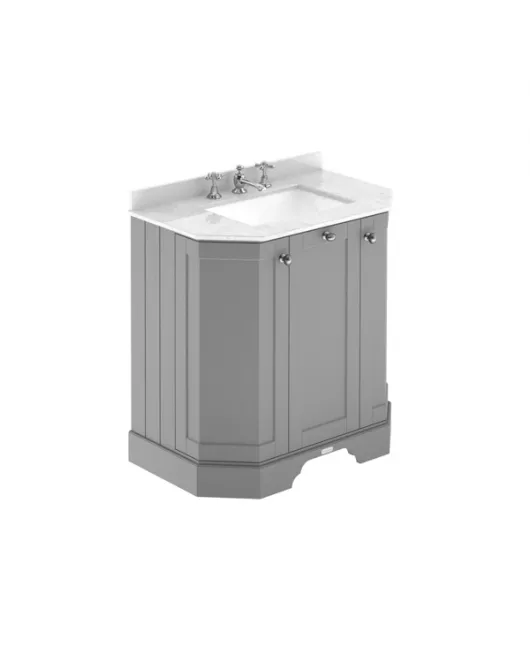 APS5731 750 3-Door Angled Unit & Marble Top 3TH Storm Grey