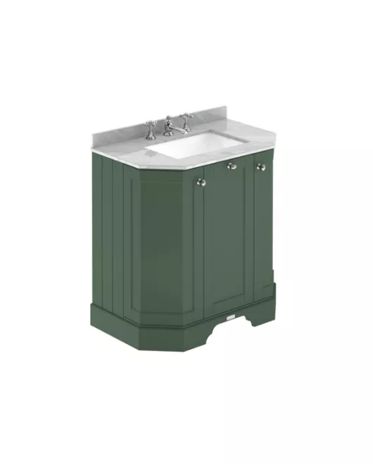 APS5740 750 3-Door Angled Unit & Marble Top 3TH Hunter Green