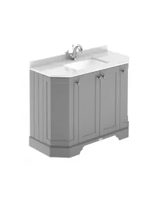 APS5750 1000 4-Door Angled Unit & Marble Top 1TH Storm Grey