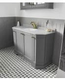 APS5755 1000 4-Door Angled Unit & Marble Top 1TH Storm Grey