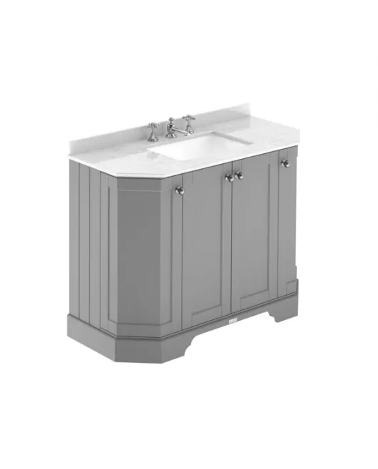 APS5765 1000 4-Door Angled Unit & Marble Top 3TH Storm Grey