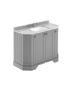 APS5770 1000 4-Door Angled Unit & Marble Top 3TH Storm Grey