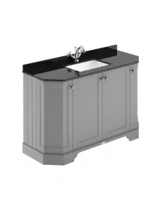 APS5775 1200 4-Door Angled Unit & Marble Top 1TH Storm Grey