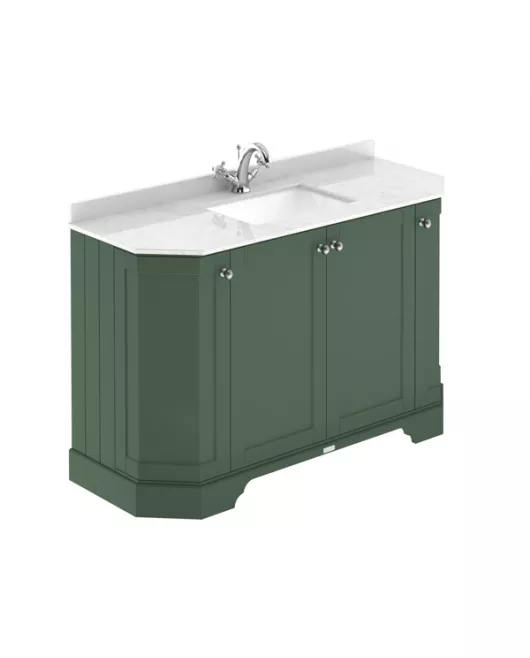 APS5788 1200 4-Door Angled Unit & Marble Top 1TH Hunter Green