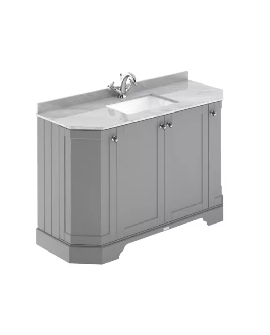 APS5789 1200 4-Door Angled Unit & Marble Top 1TH Storm Grey
