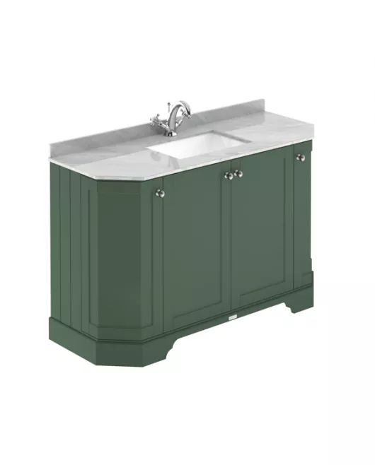 APS5793 1200 4-Door Angled Unit & Marble Top 1TH Hunter Green