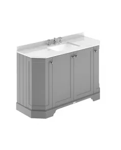 APS5799 1200 4-Door Angled Unit & Marble Top 3TH Storm Grey
