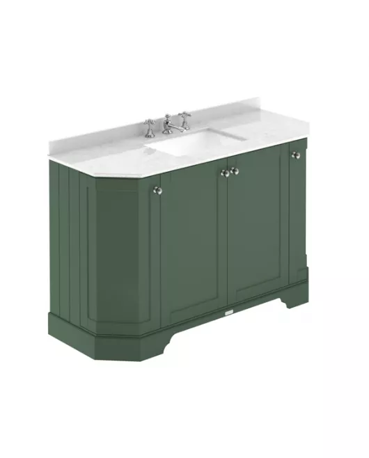 APS5803 1200 4-Door Angled Unit & Marble Top 3TH Hunter Green