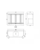 APS5803 1200 4-Door Angled Unit & Marble Top 3TH Hunter Green