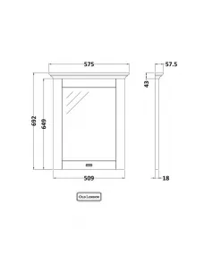 APS5809 600mm Flat Mirror Timeless Sand