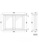 APS5819 1050mm Mirror Cabinet Twilight Blue