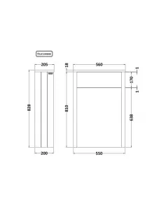 APS5826 550mm WC Unit Twilight Blue