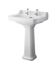 APS5860 600mm 2TH Basin & Comfort Height Ped White