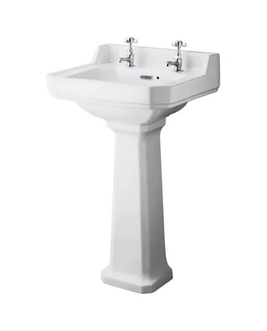 APS5864 Richmond 500mm 2 TH Basin & Pedestal White