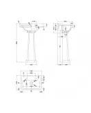 APS5866 500mm 2TH Basin & Comfort Height Ped White