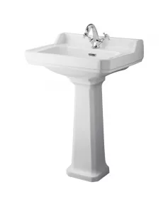 APS5868 600mm 1TH Basin & Comfort Height Ped White
