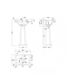 APS5871 Richmond 500mm 1 TH Basin & Pedestal White