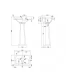 APS5873 500mm 1TH Basin & Comfort Height Ped White