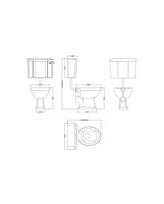 APS5887 Richmond Low Level WC w/ Flush Pipe Kit White