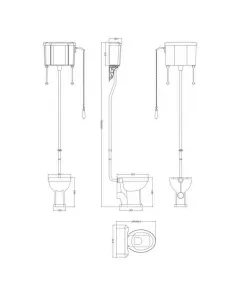 APS5896 Comfort High Level WC & Flush Pipe White