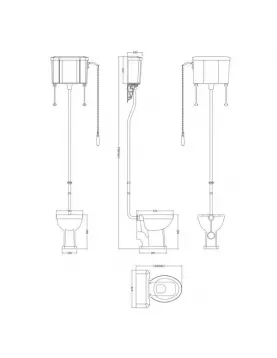 APS5896 Comfort High Level WC & Flush Pipe White